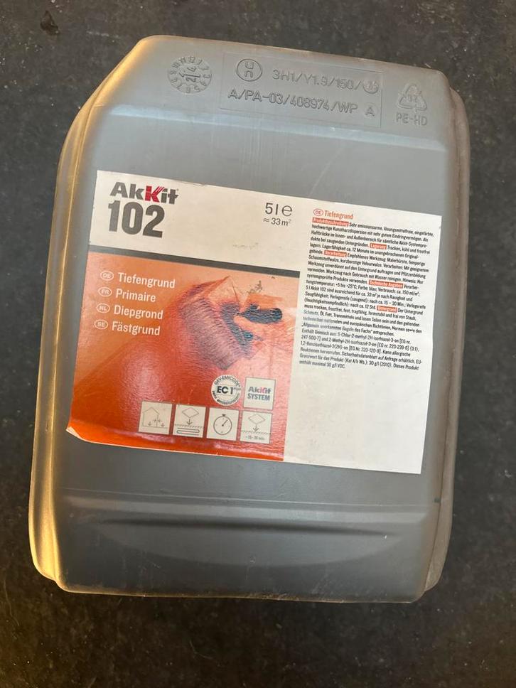 Diepgrond voor gipsplaten - 5 liter, Doe-het-zelf en Verbouw, Verf, Beits en Lak, Gebruikt, Verf, Minder dan 5 liter, Wit, Ophalen of Verzenden