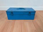 Blauwe Vintage Gereedschapskist - 44cm, Ophalen of Verzenden, Gebruikt