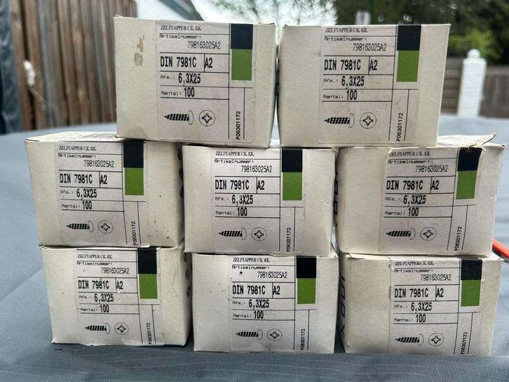 RVS zelftappers 6.3x25mm bulk, Doe-het-zelf en Verbouw, IJzerwaren en Bevestigingsmiddelen, Nieuw, Overige typen, Minder dan 50 mm