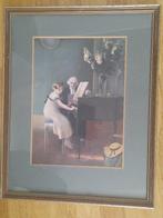 schilderij/reproductie  "pianomeisje" les.., Ophalen of Verzenden