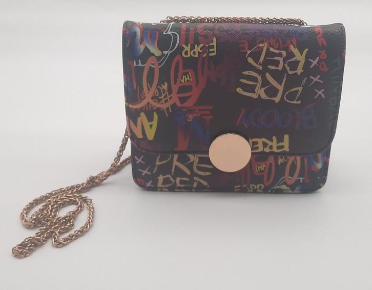 Tom & Eva Graffiti schoudertas, Sieraden, Tassen en Uiterlijk, Tassen | Schoudertassen, Zo goed als nieuw, Overige merken, Overige kleuren