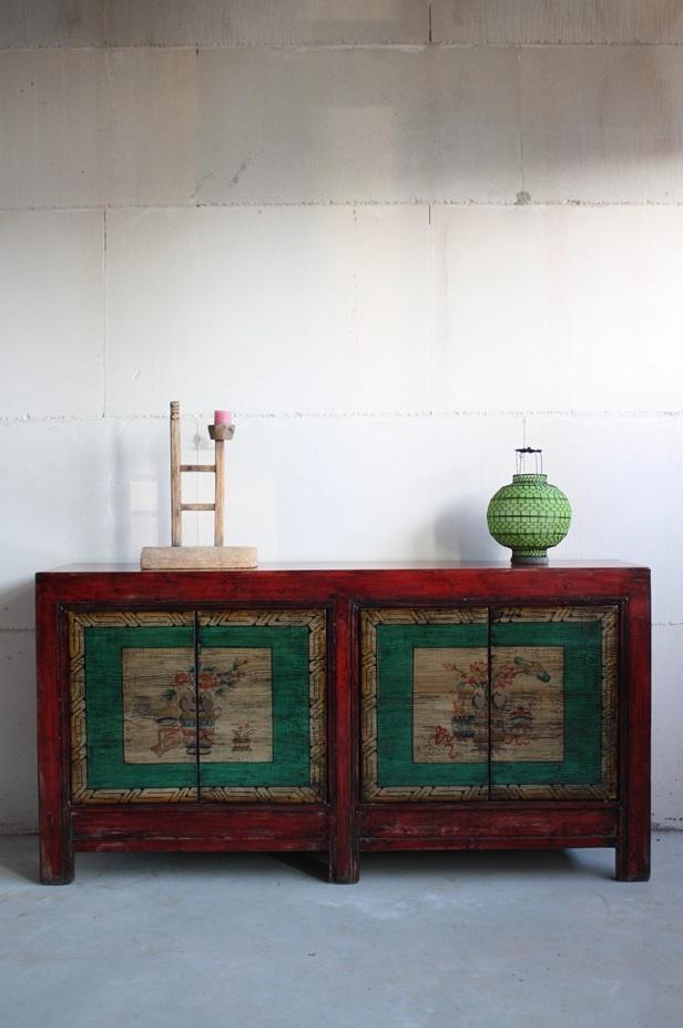 Bohemian Landelijk Chinees Dressoir Kleurrijke Chinese Kast, Huis en Inrichting, Kasten | Roldeurkasten en Archiefkasten, Nieuw