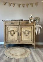 Frans vintage houten commode met marmeren blad, Kinderen en Baby's, Kinderkamer | Commodes en Kasten, Gebruikt, 50 tot 70 cm, Ophalen of Verzenden