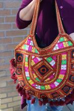 Halfrond Banjara Boho India hippy spiegeltjes tas Multicolor, Sieraden, Tassen en Uiterlijk, Tassen | Damestassen, Ophalen of Verzenden