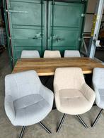 Eetkamerstoel Grijs/Creme, Ophalen, Nieuw, Stof, Vijf, Zes of meer stoelen