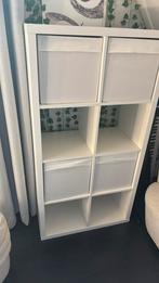 Ikea KALLAX kast wit + 4 witte DRÖNA bakken, Ophalen, Gebruikt, 100 tot 150 cm, 50 tot 100 cm