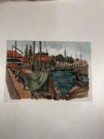 Aquarel Haven, Ophalen of Verzenden