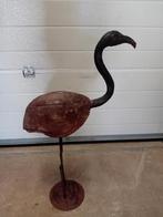 Roestige metalen vogel met houten lijf hoogte 75 cm, Ophalen, Zo goed als nieuw
