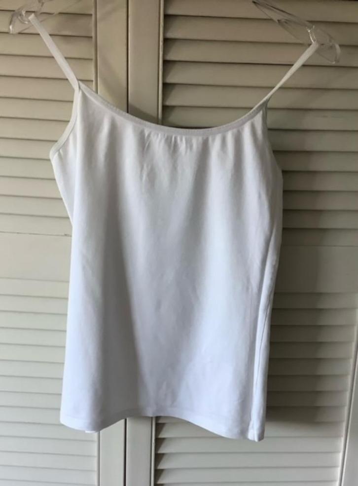 (J) Witte Top Maat M, Kleding | Dames, Tops, Zo goed als nieuw, Maat 38/40 (M), Wit, Zonder mouw, Ophalen