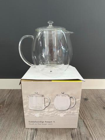 Dubbelwandige Theepot 1 Liter - Nieuw in Doos! beschikbaar voor biedingen