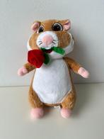 Knuffel hamster met roos 20 cm / Albert Heijn / Valentijn, Ophalen of Verzenden, Zo goed als nieuw, Overige typen