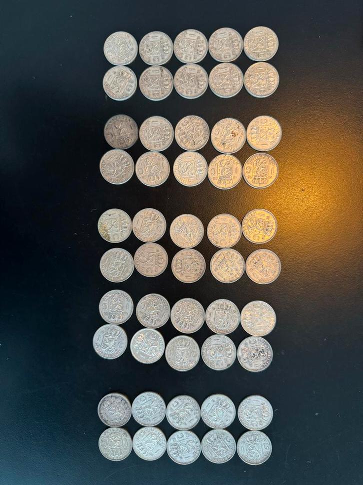 50x 1 Gulden 1956 Koningin Juliana Zilver, Postzegels en Munten, Munten | Nederland, Setje, 1 gulden, Koningin Juliana, Zilver