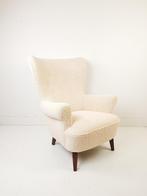 Artifort fauteuil Theo Ruth heren model | teddy stof crème, Modern vintage, Hout, ., 75 tot 100 cm
