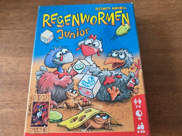 Regenwormen junior, Hobby en Vrije tijd, Gezelschapsspellen | Kaartspellen, Nieuw, Een of twee spelers, Drie of vier spelers, Vijf spelers of meer