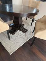 Massief houten ronde eettafel 120cm, Huis en Inrichting, Ophalen, Gebruikt, Klassiek, 4 tot 6 stoelen