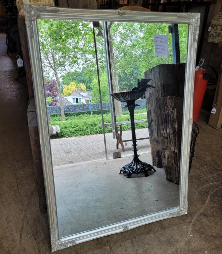 Grote klassieke Barock klassieke spiegel spiegel zilver, Huis en Inrichting, Woonaccessoires | Spiegels, Zo goed als nieuw, 125 cm of meer