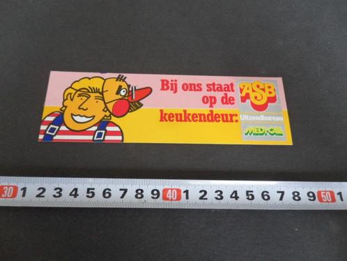 sticker ASB Uitzendbureau Bij ons staat op de keukendeur *, Verzamelen, Stickers, Zo goed als nieuw, Bedrijf of Vereniging, Ophalen