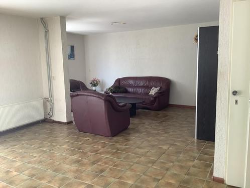 Nog heel aardig bordeauxrood leren bankstel., Huis en Inrichting, Banken | Bankstellen, Gebruikt, Leer, Ophalen