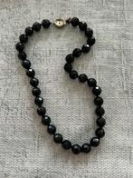 Oude antieke ketting geknoopte zwarte kralen, Sieraden, Tassen en Uiterlijk, Antieke sieraden, Ophalen of Verzenden, Overige materialen