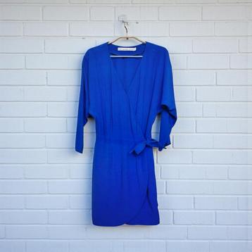 & Other Stories Jurk Maat 34 Paars Blauw Overslag Batwing beschikbaar voor biedingen