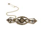 Antiek Gouden Broche Roos Geslepen Diamanten - ca 1900
