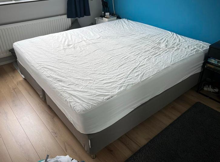Ikea boxspring 180x200 espevar, Huis en Inrichting, Slaapkamer | Boxsprings, Gebruikt, 180 cm, 200 cm, Tweepersoons, Grijs, Ophalen