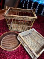 Set van 3 rieten manden - Verschillende vormen en maten, Ophalen, Gebruikt, Mand, Riet