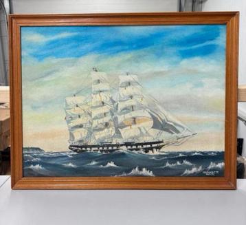 H W Hackett 1971 olieverf kunst Golden Fleece Merchant Ship beschikbaar voor biedingen