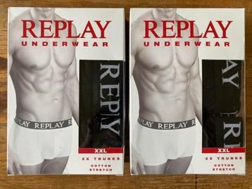 2x2 Zwarte XXL Replay underwear boxershorts trunks - nieuw beschikbaar voor biedingen