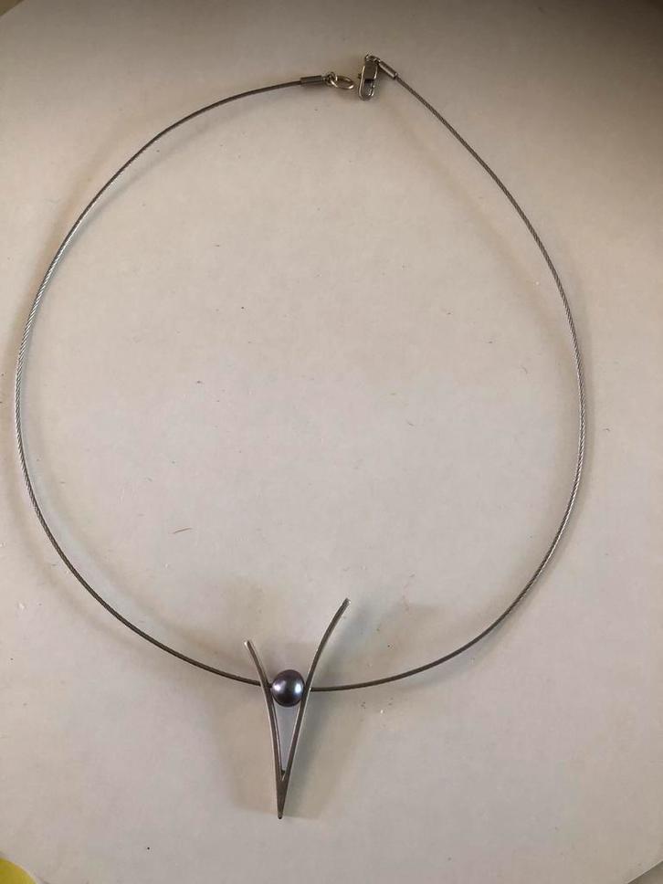 Zilveren sieraad, Sieraden, Tassen en Uiterlijk, Kettingen, Zo goed als nieuw, Zilver, Zilver, Met edelsteen, Ophalen of Verzenden