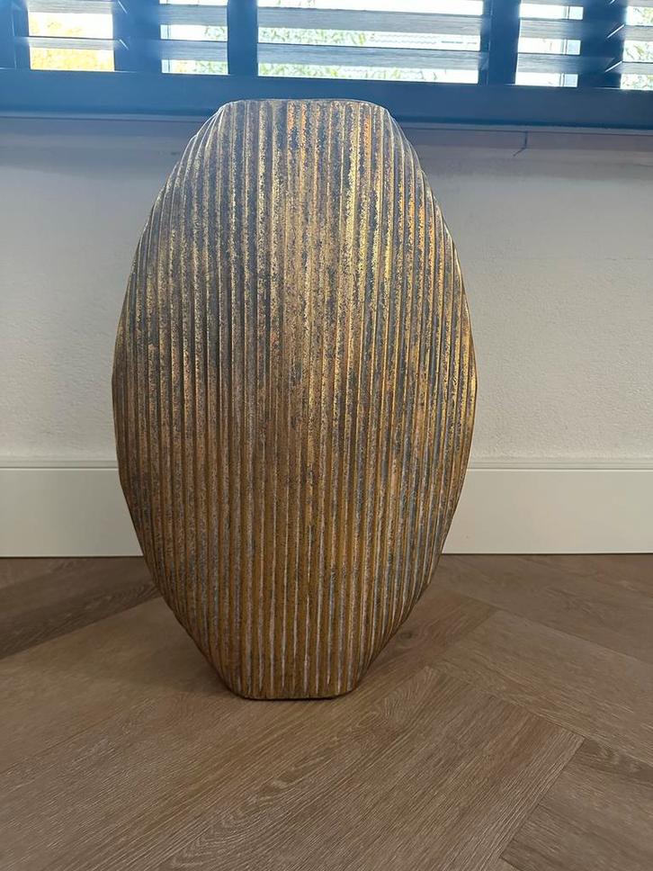 Grote Gouden Bloempot / Plantenbak, Huis en Inrichting, Woonaccessoires | Vazen, Zo goed als nieuw, Geel, Minder dan 50 cm, Overige materialen