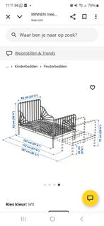 Meegroei bed Minnen van Ikea incl. matras en lattenbodem, Huis en Inrichting, Ophalen, Gebruikt, Wit, Tweepersoons