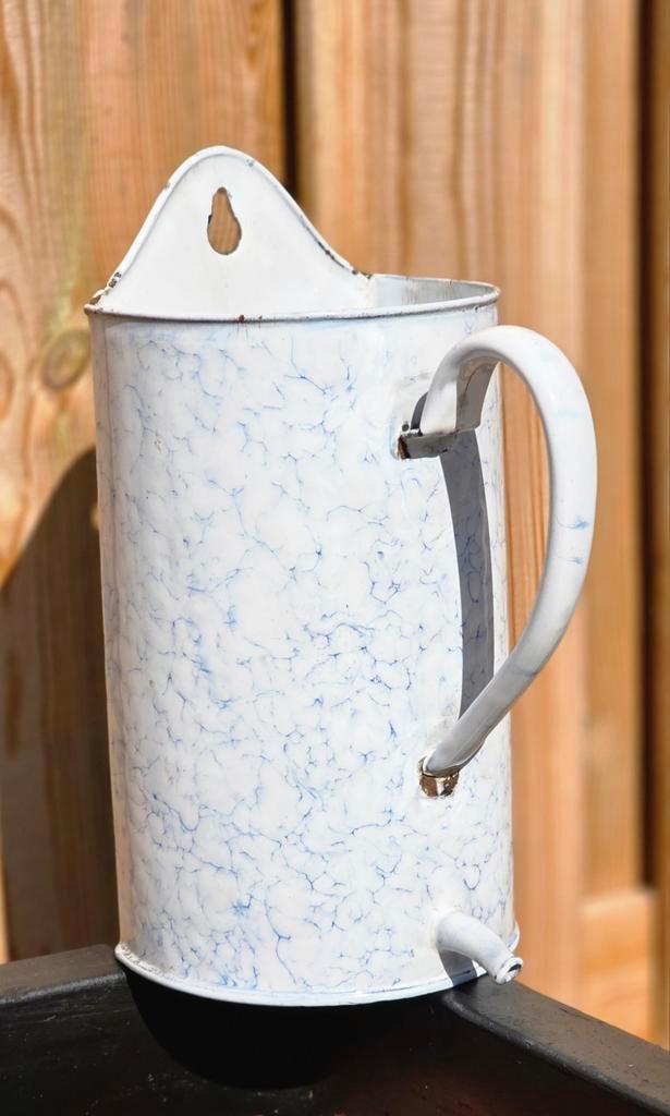 Oud Frans Lavement - 2 Liter emaille blauw wit, Antiek en Kunst, Antiek | Emaille, Ophalen of Verzenden