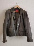 Vintage leren jas crop M, Maat 38/40 (M), Bruin, Verzenden, Zo goed als nieuw