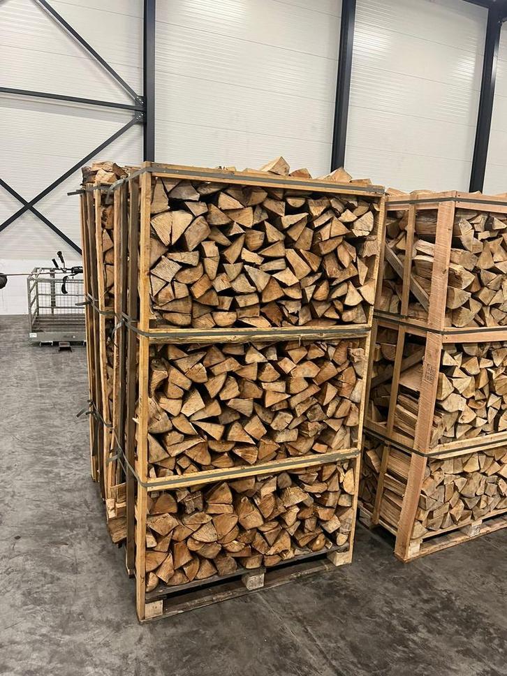 1.8 M3 ovengedroogd Beuken haardhout in Palletkist, Tuin en Terras, Haardhout, Blokken, Beukenhout, Minder dan 3 m³, Ophalen