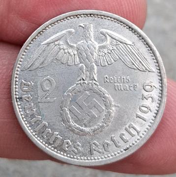 Duitsland - 2 zilveren Reischmarks uit 1939 beschikbaar voor biedingen