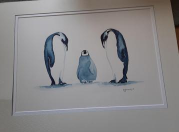Super mooie pinquin litho zeefdruk ? bv v/d baby/kinderkamer beschikbaar voor biedingen