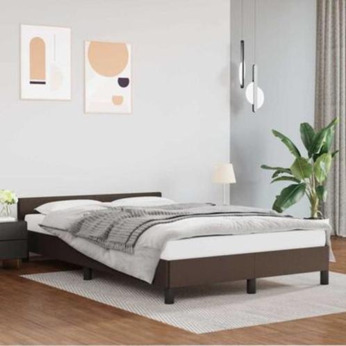 BED 190 x 120 Donkerbruin., Huis en Inrichting, Slaapkamer | Bedden, Zo goed als nieuw, Twijfelaar, 120 cm, 200 cm, Hout, Bruin