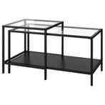 Coffee Table - Nest of tables, set of 2, Ophalen, 50 tot 100 cm, Glass and Metal, 50 tot 100 cm
