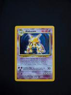 Alakazam 1/102 Pokemon Base holo, Ophalen of Verzenden, Zo goed als nieuw, Booster, Foil