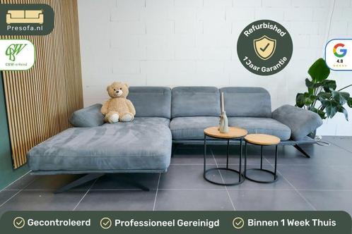 Refurbished Hoekbank Xooon blauwgrijs | Garantie, Huis en Inrichting, Banken | Bankstellen, Zo goed als nieuw, Hoekbank, Vierpersoons of meer