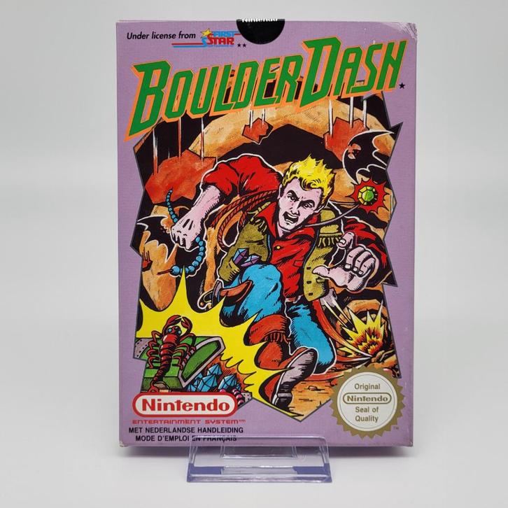 Boulder Dash - Nintendo NES - CIB FAH, Spelcomputers en Games, Games | Nintendo NES, Gebruikt, Puzzel en Educatief, 1 speler, Vanaf 3 jaar