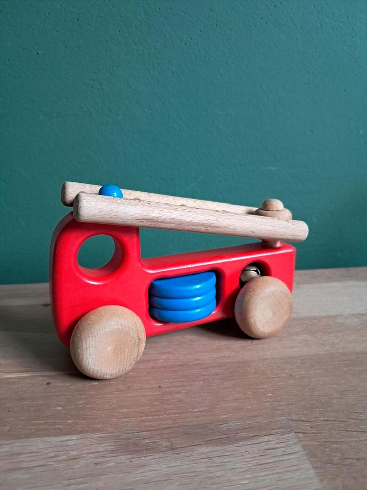 De Groene Merel houten brandweerauto ladderwagen Sinttip!, Kinderen en Baby's, Speelgoed | Houten speelgoed, Zo goed als nieuw