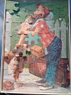 Vintage Jumbo Puzzel - Man met Hond, 50 Stukjes, Ophalen of Verzenden, Minder dan 500 stukjes, Gebruikt, Legpuzzel