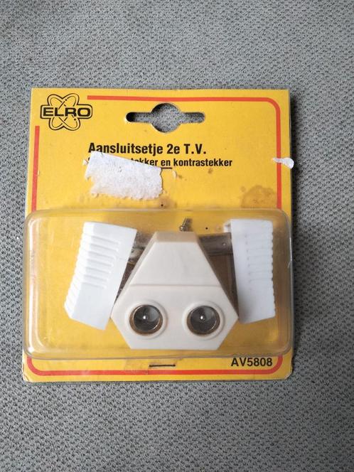 ELRO Aansluitset 2e T.V. - Coax Splitter, Audio, Tv en Foto, Audiokabels en Televisiekabels, Nieuw, Coaxiale kabel, Minder dan 2 meter
