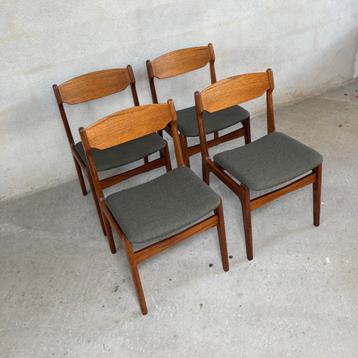 Erik Buch – Set van 4 Teakhouten Eetkamerstoelen, deens 60's beschikbaar voor biedingen
