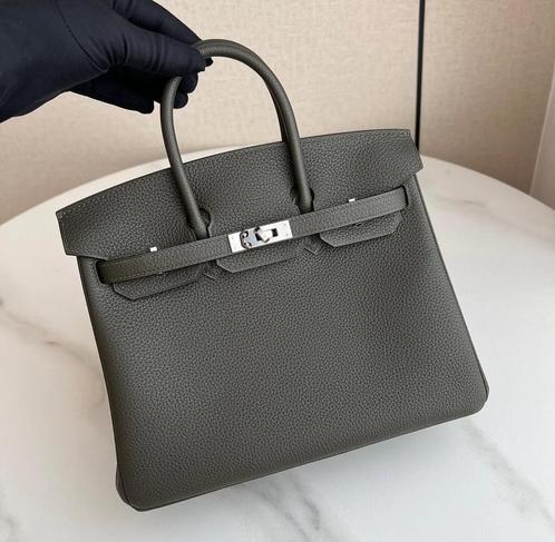 Hermes Birkin 25 Elephant Grey, Sieraden, Tassen en Uiterlijk, Tassen | Damestassen, Nieuw, Handtas, Ophalen of Verzenden