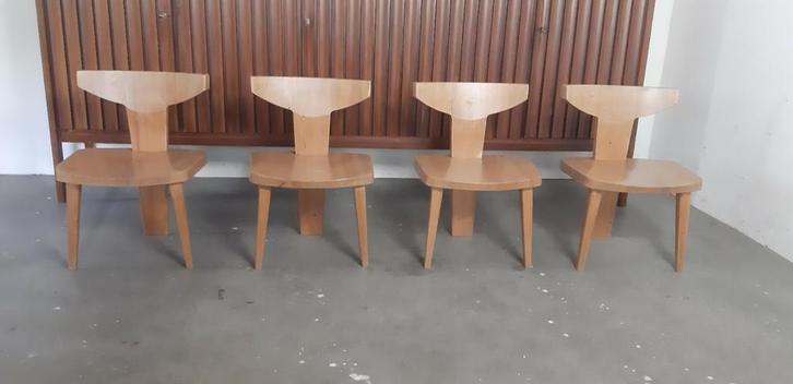 Zeer zeldzame Deens design Jakob Kielland Brandt, Huis en Inrichting, Stoelen, Gebruikt, Vier, Bruin, Ophalen