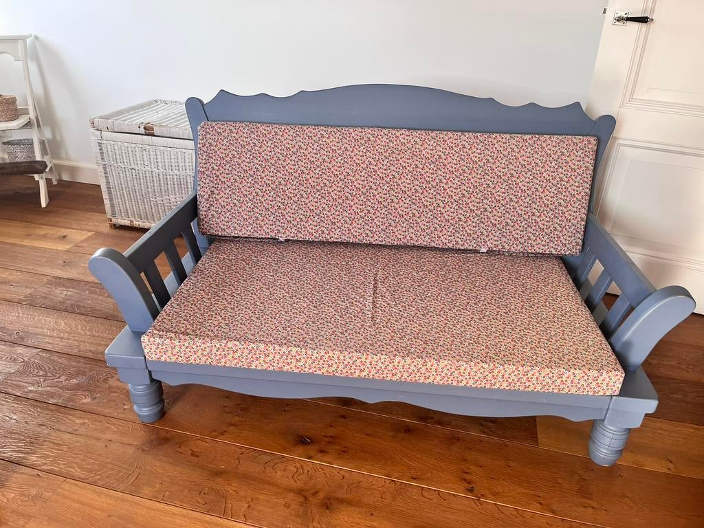 bankje met bloemenkussens, Antiek en Kunst, Ophalen