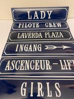 6 Emaille Borden - Lady, Pilote Crew, Laverda Plaza, etc., Ophalen of Verzenden